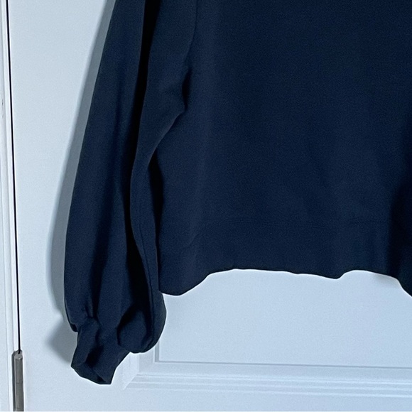 Richer Poorer Navy Blue Recycled Fleece Cropped Sweatshirt - 35372 - Picture 7 of 15